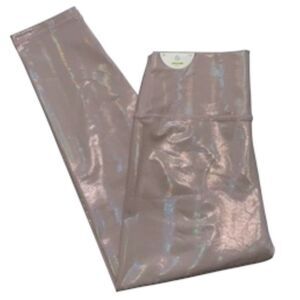 NEW Aerie Offline High Rise Blush Light Pink Shiny Iridescent Leggings